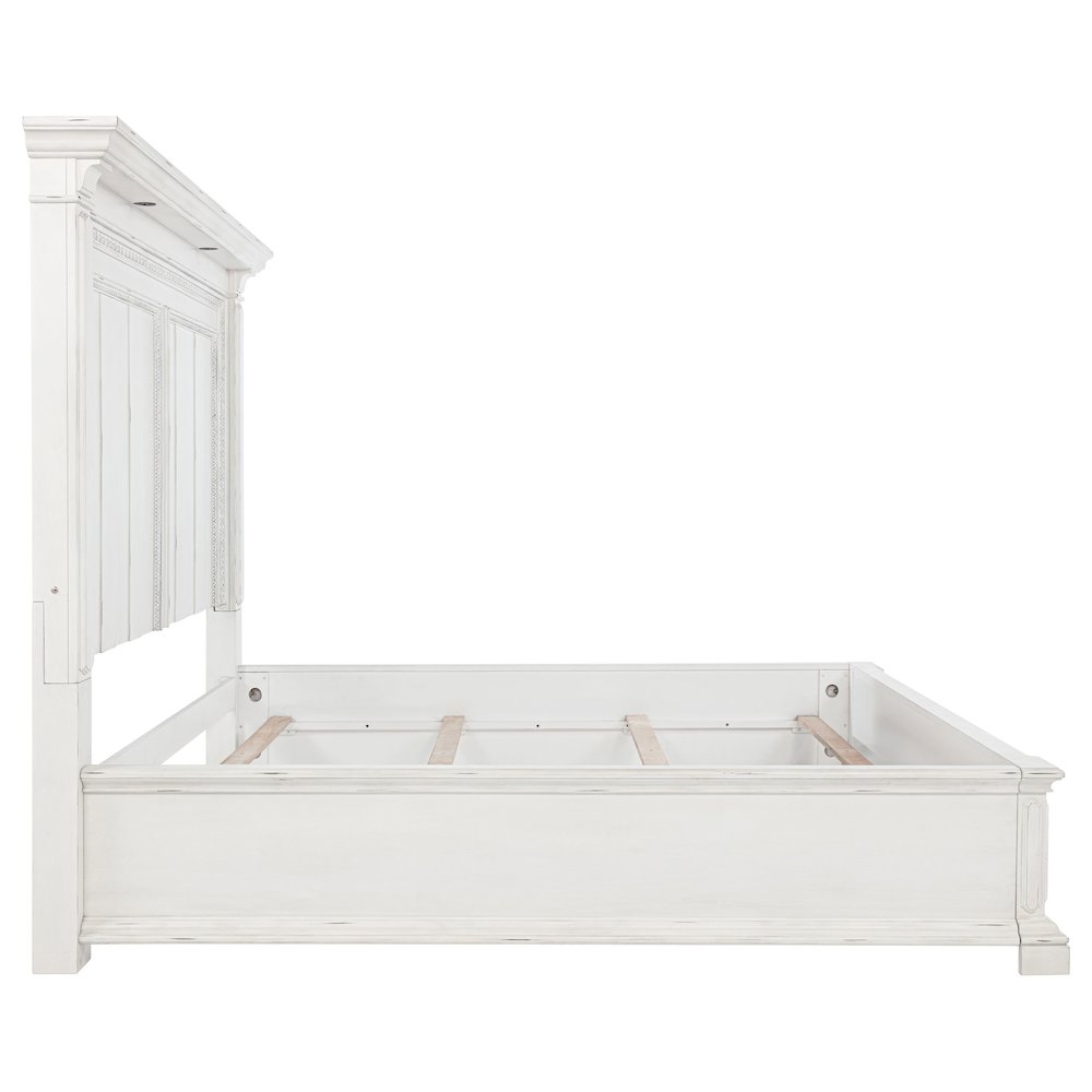 McKinney Eastern King LED Light Panel Bed Vintage White