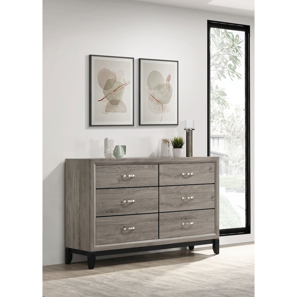 Watson 6-drawer Bedroom Dresser Cabinet Light Taupe