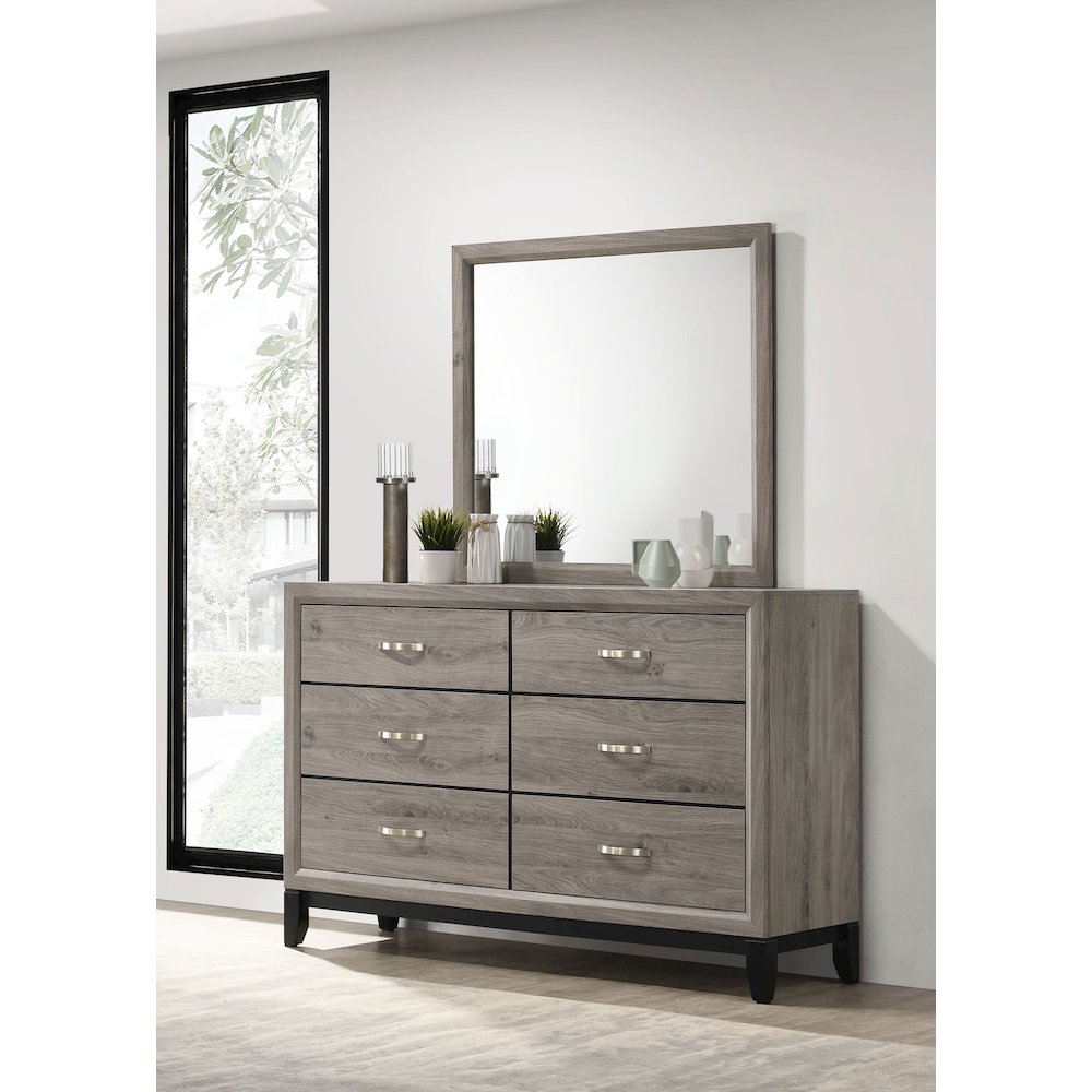Watson 6-drawer Bedroom Dresser and Mirror Light Taupe