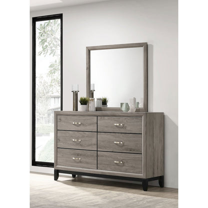 Watson 6-drawer Bedroom Dresser and Mirror Light Taupe