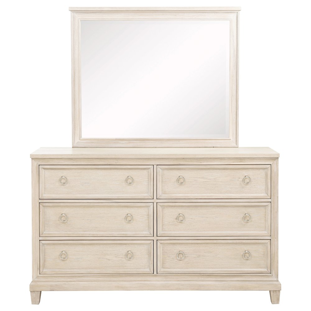 Pembroke 6-drawer Bedroom Dresser with Mirror Washed Oak