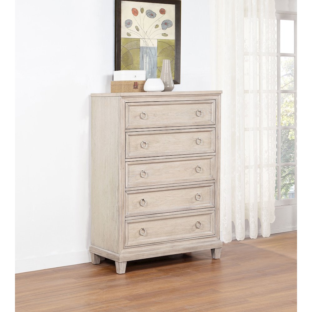 Pembroke 5-drawer Chest of Drawers Washed Oak