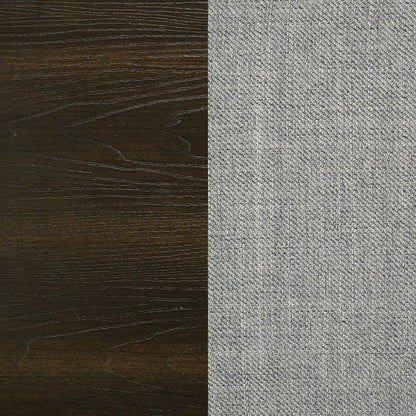 Atlas 63-inch Queen Upholstered Panel Bed Grey and Dark Oak