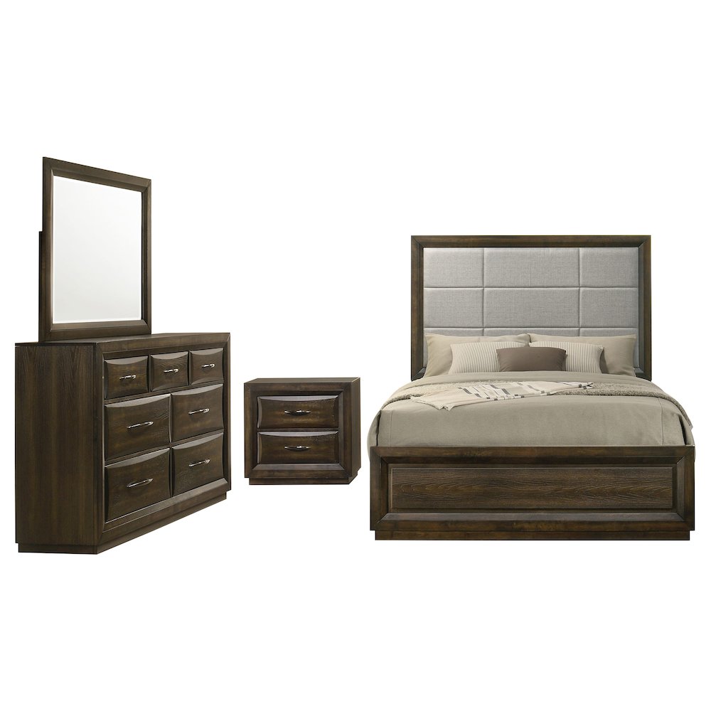 Atlas 4-piece Queen Bedroom Set Dark Oak