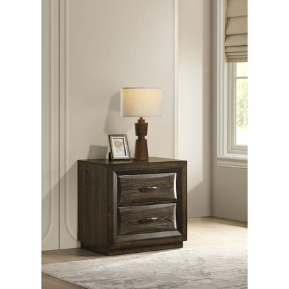 Atlas 2-drawer Bedroom Nightstand Bedside Table Dark Oak