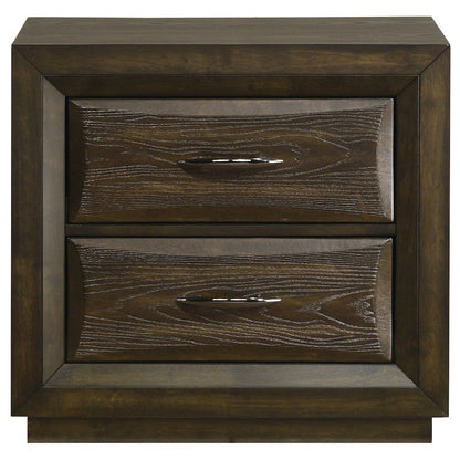 Atlas 2-drawer Bedroom Nightstand Bedside Table Dark Oak