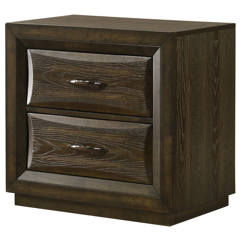 Atlas 2-drawer Bedroom Nightstand Bedside Table Dark Oak