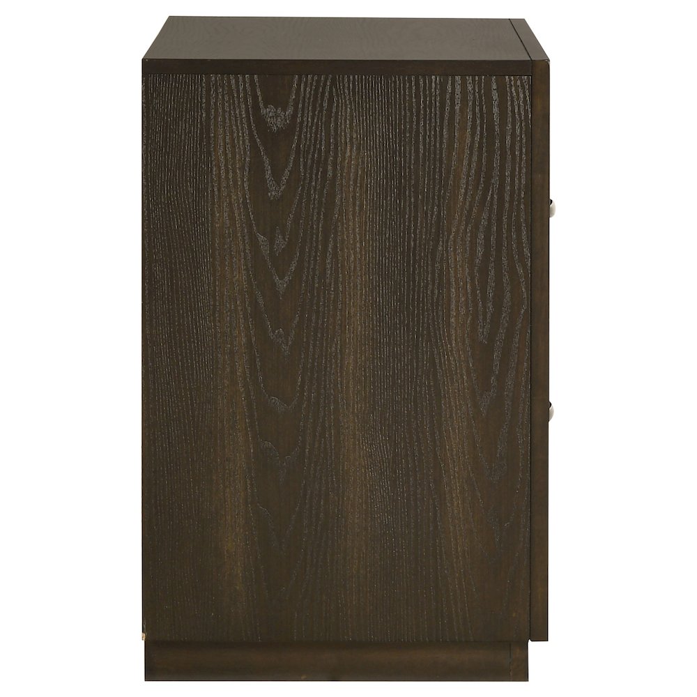 Atlas 2-drawer Bedroom Nightstand Bedside Table Dark Oak