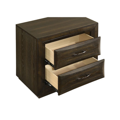 Atlas 2-drawer Bedroom Nightstand Bedside Table Dark Oak