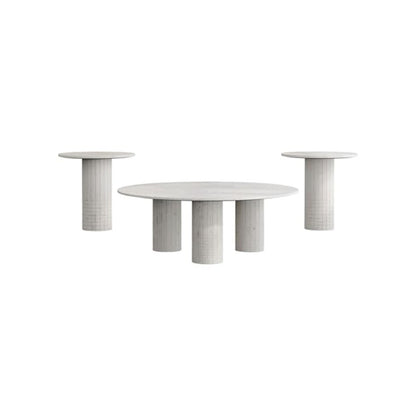 Astoria 3-piece Marble Coffee and End Table Set White