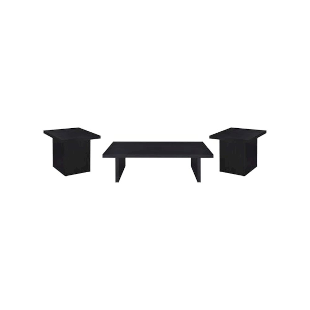 Max 3-piece Rectangular Coffee and End Table Set Black