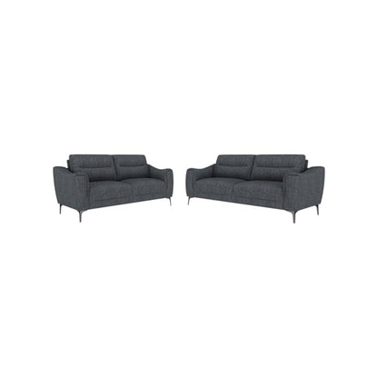 Nolan 2-piece Upholstered Sofa Set Charcoal