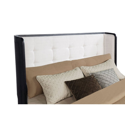 Leandro 55-inch Eastern King Wingback Bed Burnished Black