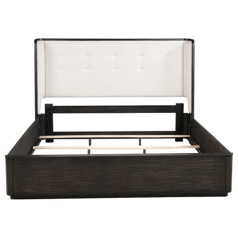 Leandro 55-inch Queen Wingback Bed Burnished Black