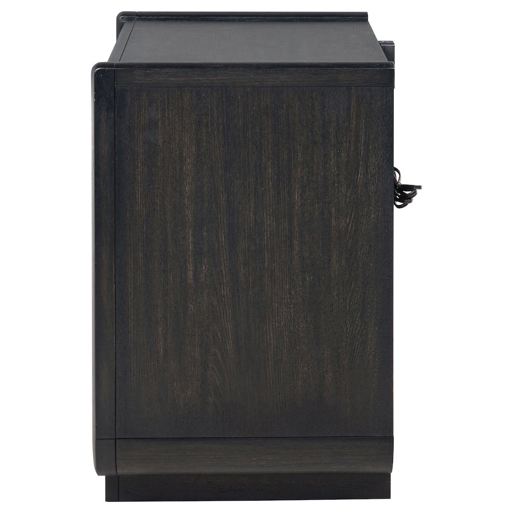 Leandro 2-drawer LED Nightstand with USB Burnished Black
