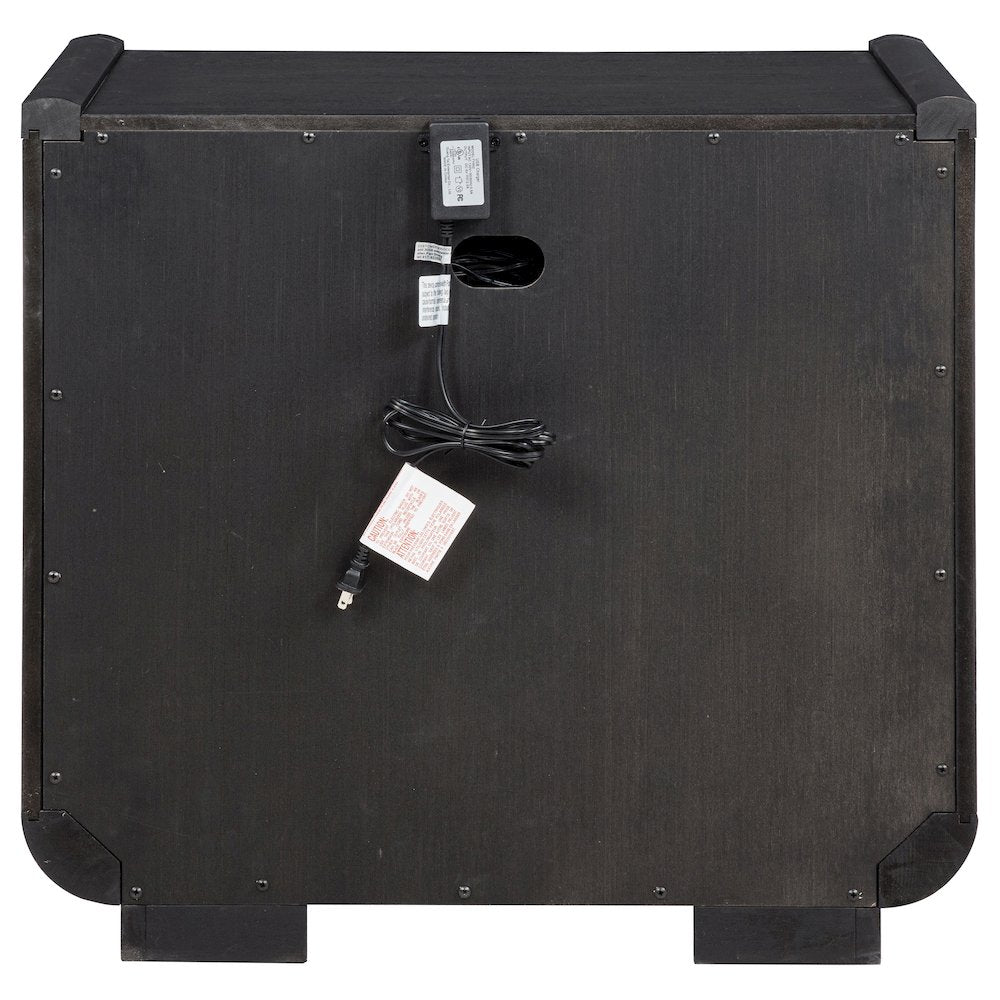 Leandro 2-drawer LED Nightstand with USB Burnished Black