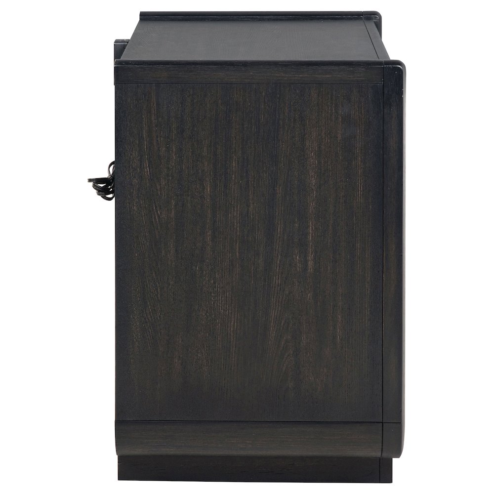 Leandro 2-drawer LED Nightstand with USB Burnished Black