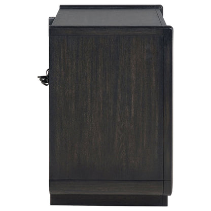 Leandro 2-drawer LED Nightstand with USB Burnished Black