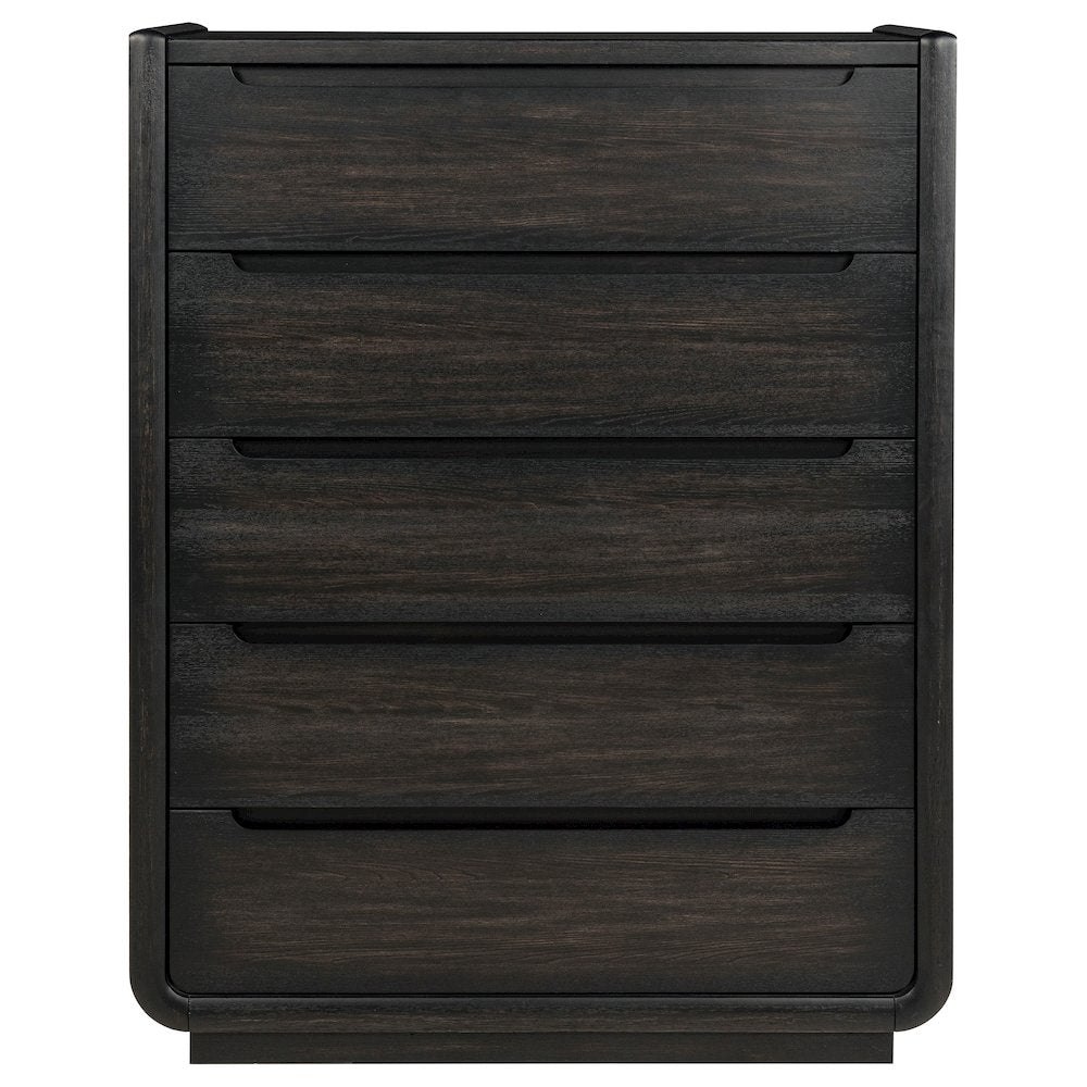 Leandro 5-drawer Bedroom Chest of Drawers Burnished Black