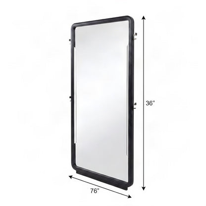 Wood-Framed Full Length Standing Floor Mirror, Full Body Leaner, Burnished Black