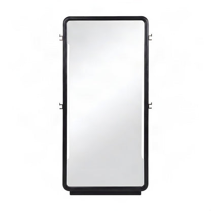 Wood-Framed Full Length Standing Floor Mirror, Full Body Leaner, Burnished Black