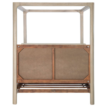Solano 85-inch California King Canopy Bed Weathered Mango