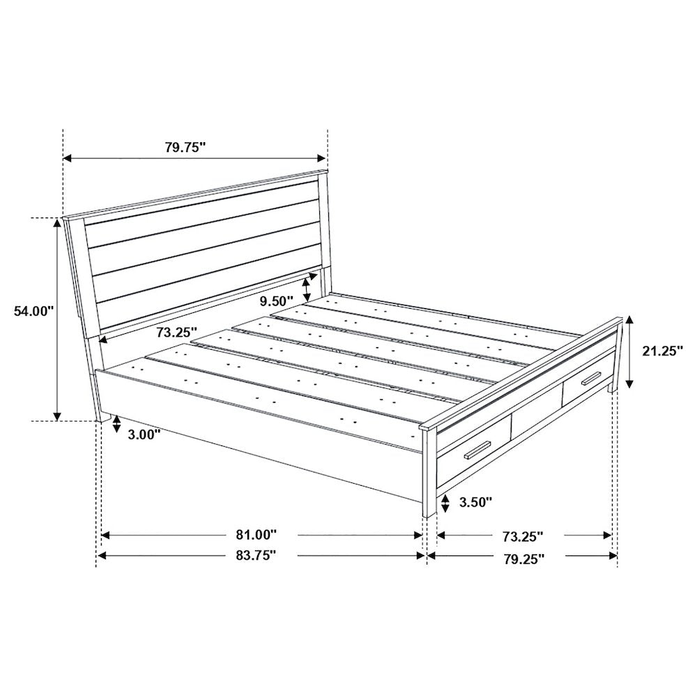 Woodmont Eastern King Storage Bed Rustic Golden Brown