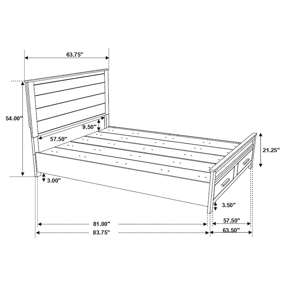 Woodmont Wood Queen Storage Panel Bed Rustic Golden Brown