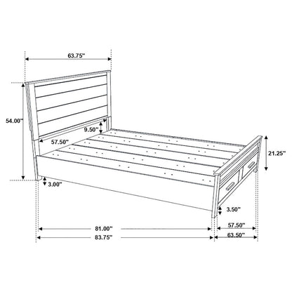 Woodmont Wood Queen Storage Panel Bed Rustic Golden Brown