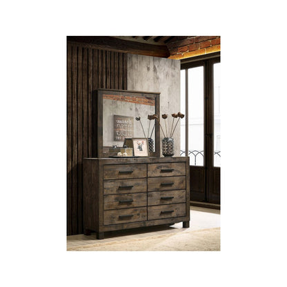 Woodmont 8-drawer Dresser with Mirror Rustic Golden Brown