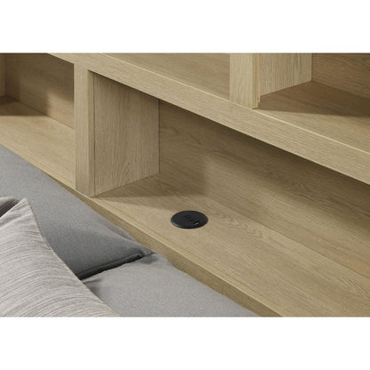 Hendricks Eastern King Bookcase Headboard Platform Bed Light Oak