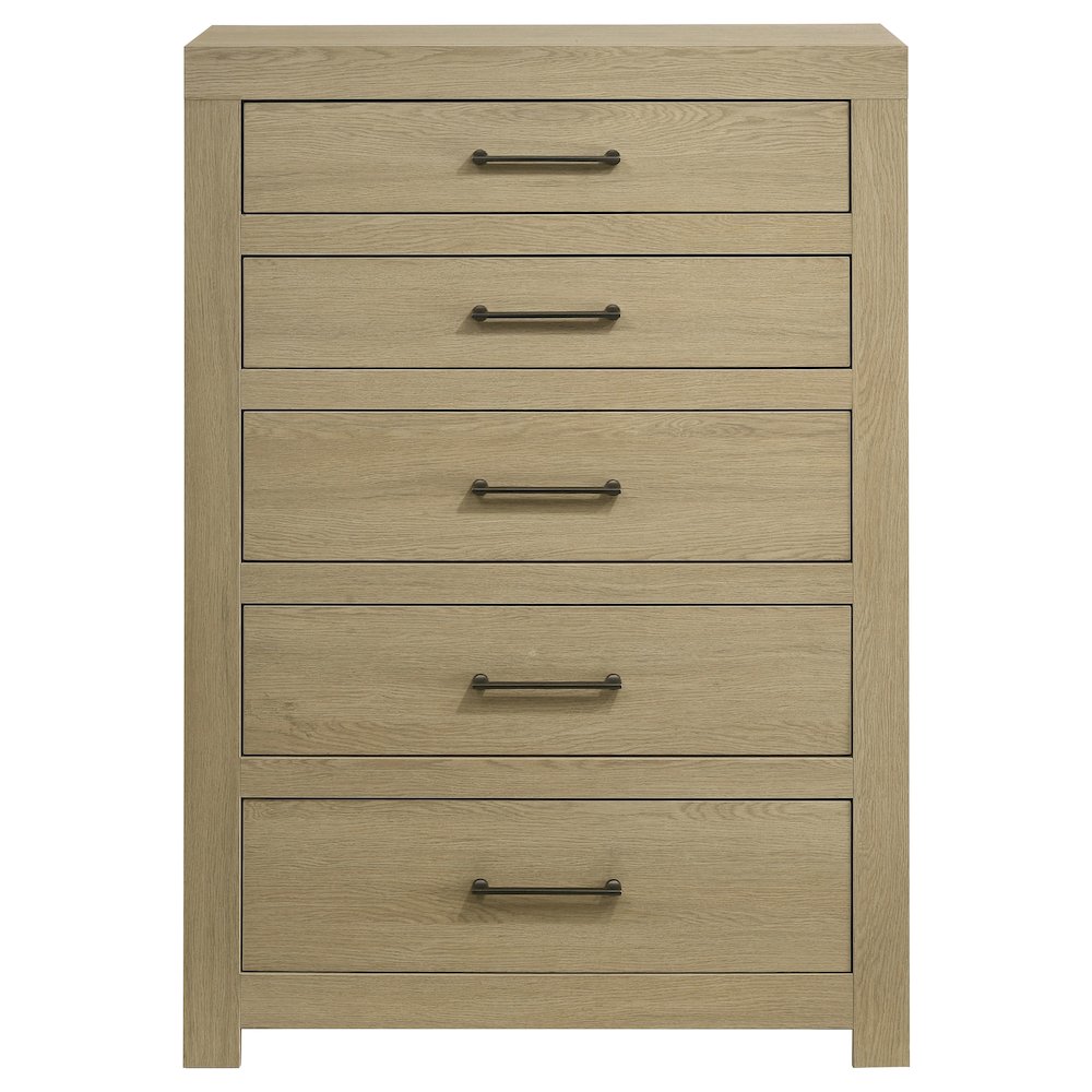 Hendricks 5-drawer Bedroom Chest of Drawers Light Oak