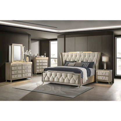 Lorient 5-piece California King Bedroom Set Ivory and Camel