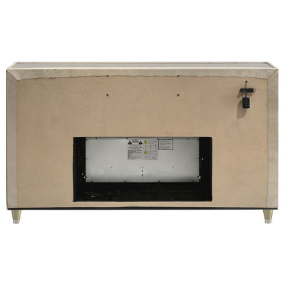 Lorient 8-drawer LED Bedroom Flame Box Dresser Ivory Camel