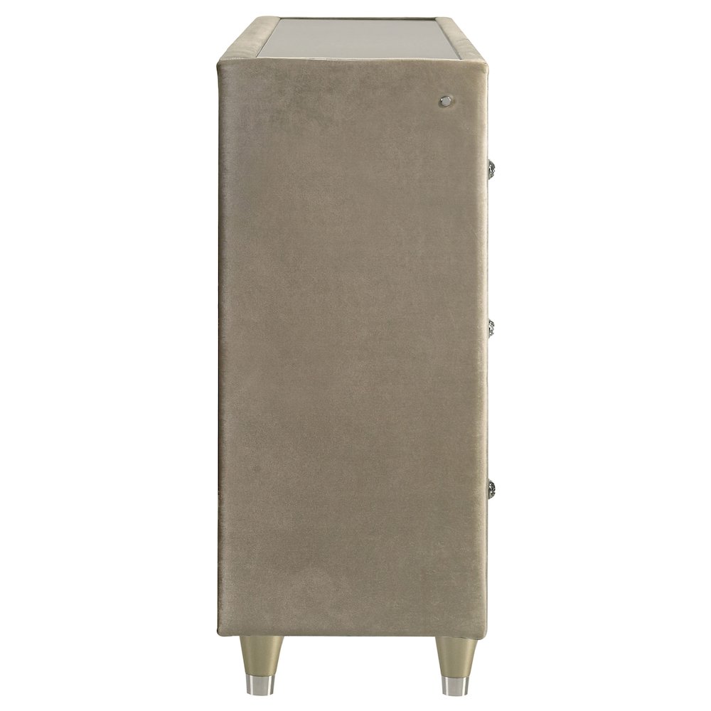 Lorient 8-drawer LED Bedroom Flame Box Dresser Ivory Camel
