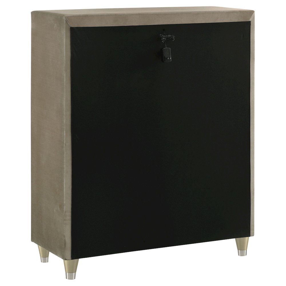 Lorient 5-drawer LED Chest of Drawers Ivory and Camel