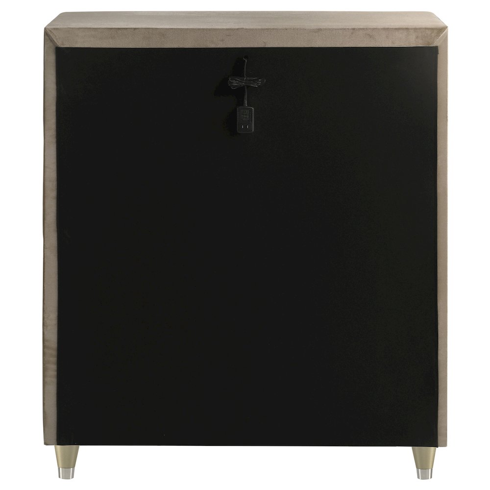 Lorient 5-drawer LED Chest of Drawers Ivory and Camel