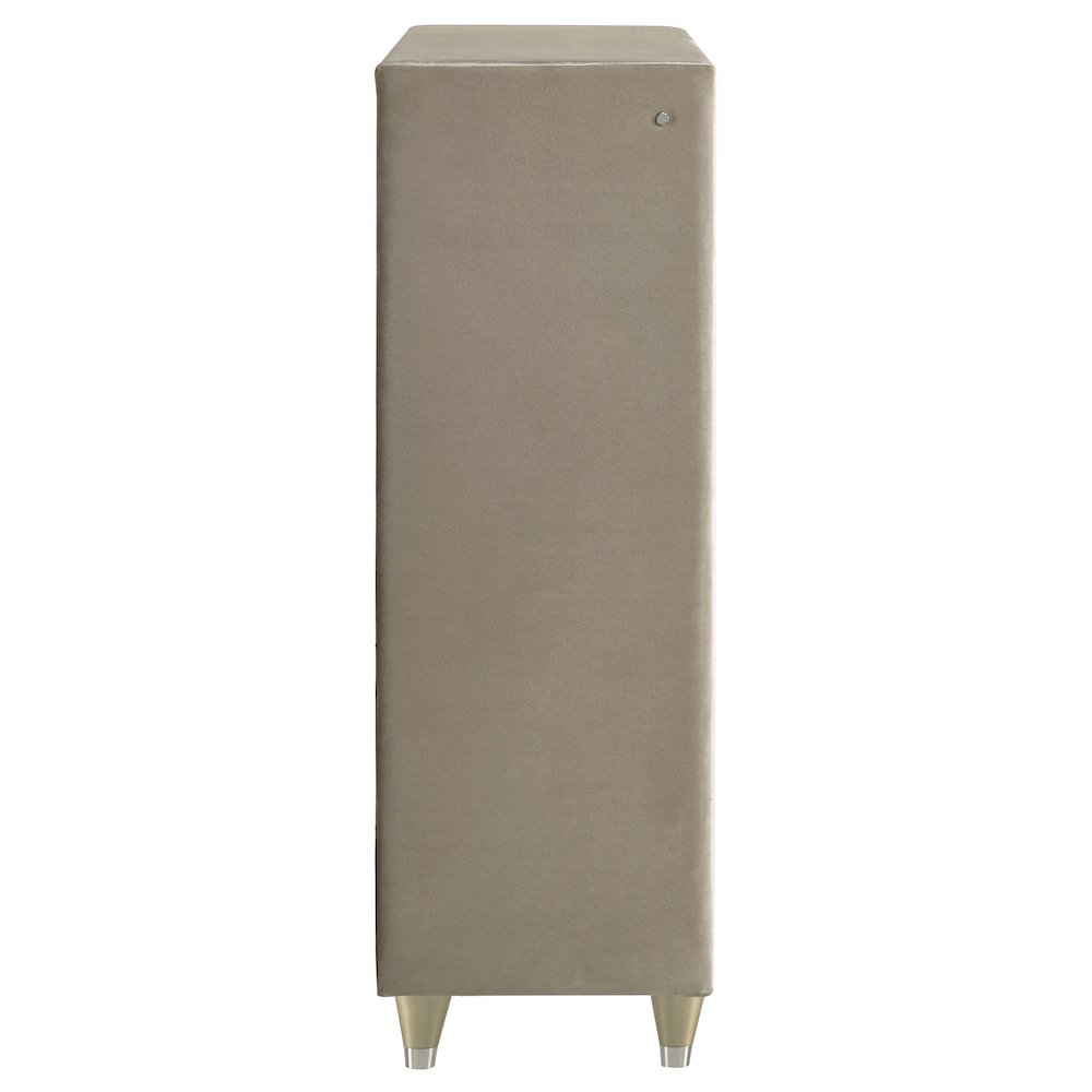 Lorient 5-drawer LED Chest of Drawers Ivory and Camel