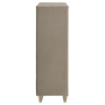 Lorient 5-drawer LED Chest of Drawers Ivory and Camel
