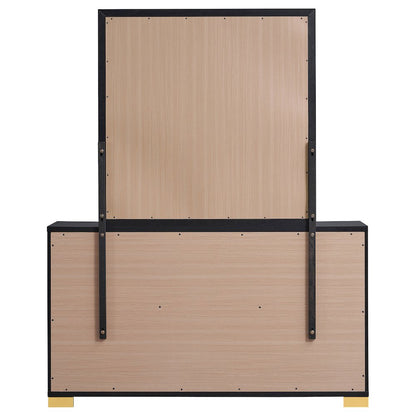 Marceline 6-drawer Dresser with Mirror Black