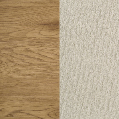 Bennett 62-inch Queen Upholstered Panel Bed Cream and Light Oak