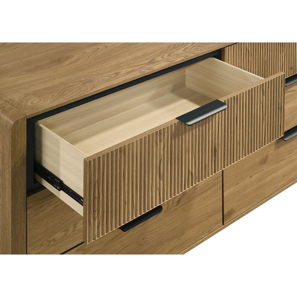 Bennett 6-drawer Bedroom Dresser and Mirror Set Light Oak