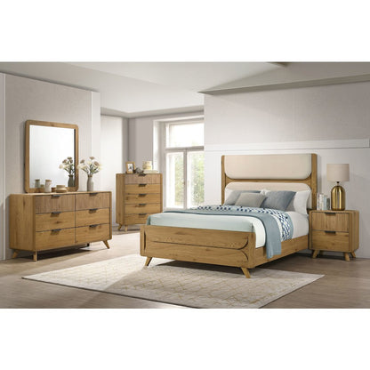 Bennett 6-drawer Bedroom Dresser and Mirror Set Light Oak
