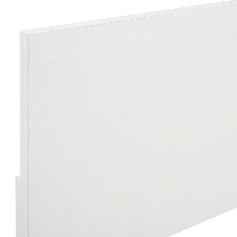 Engineered Wood Full Size LED Panel Bed Frame with Headboard, Gold Legs, White