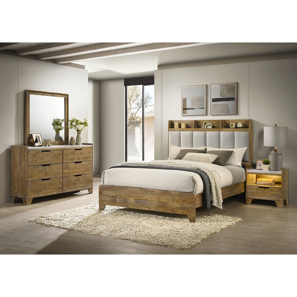 Henderson 4-piece Eastern King Bedroom Set Medium Oak