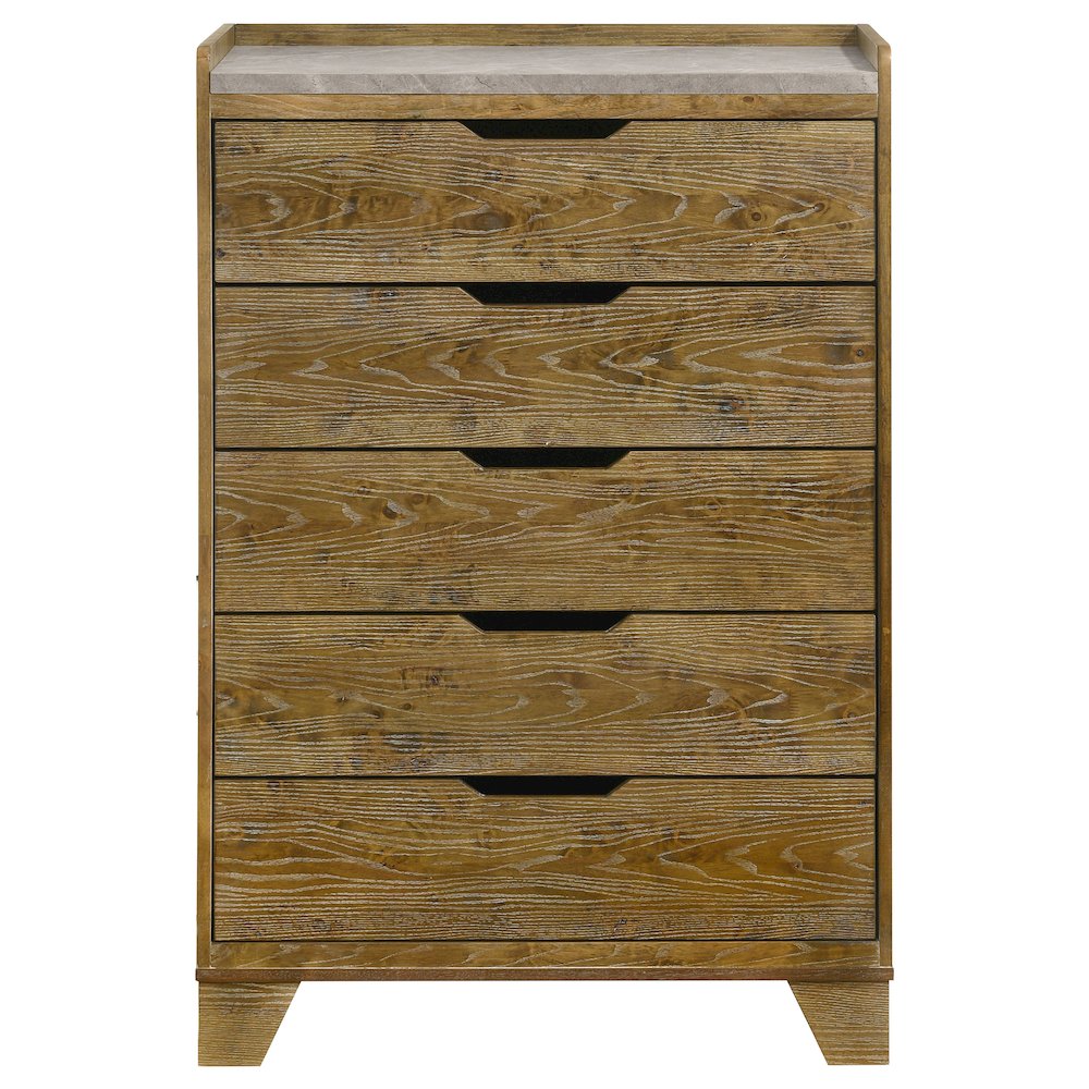 Henderson 5-drawer Bedroom Chest of Drawers Medium Oak
