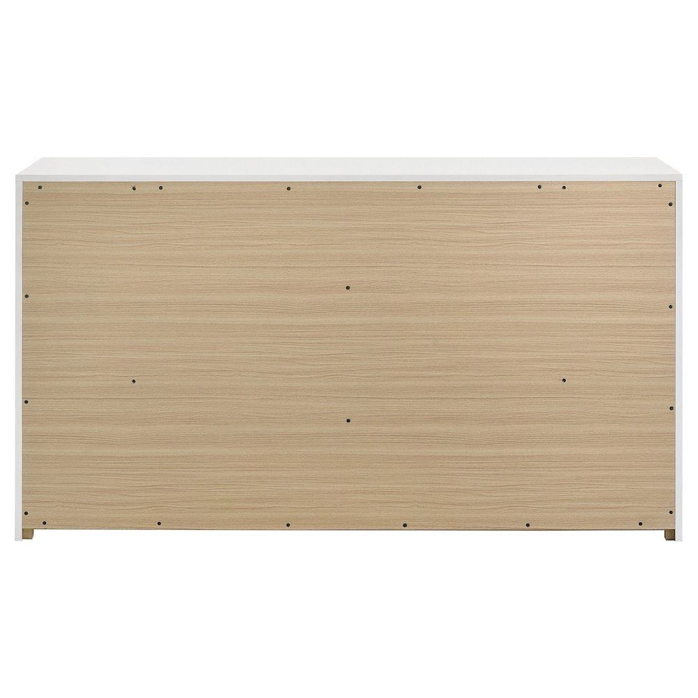 Ines 6-drawer Bedroom Dresser Cabinet White High Gloss