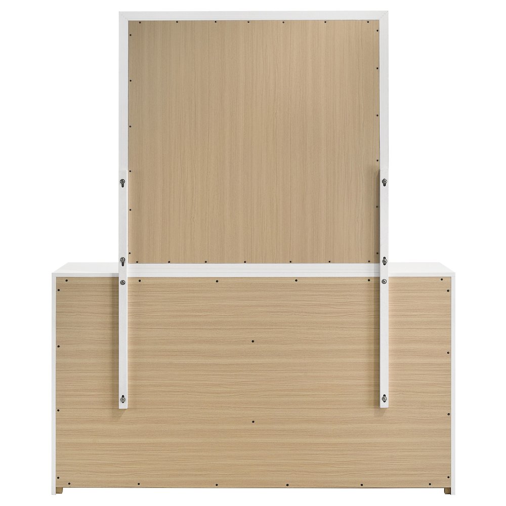 Ines 6-drawer Bedroom Dresser with Mirror White High Gloss