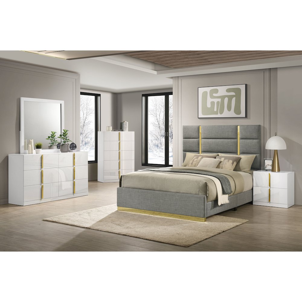 Ines Dresser Mirror Holographic White High Gloss