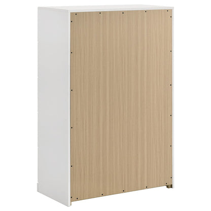 Ines 5-drawer Bedroom Chest of Drawers White High Gloss